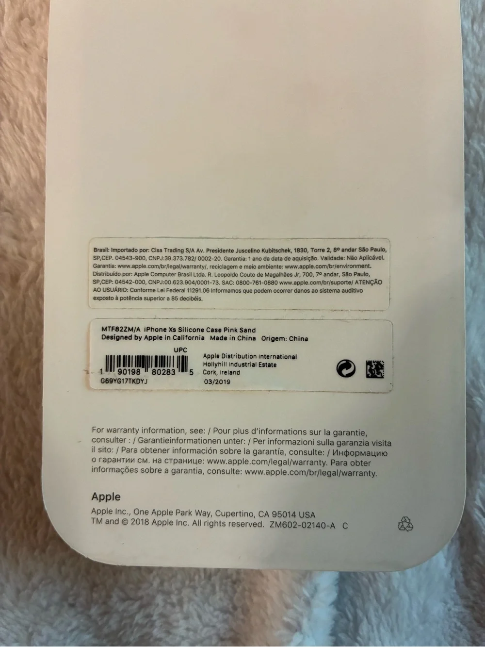 Apple iPhone XS Pink Silicone Case NWT
